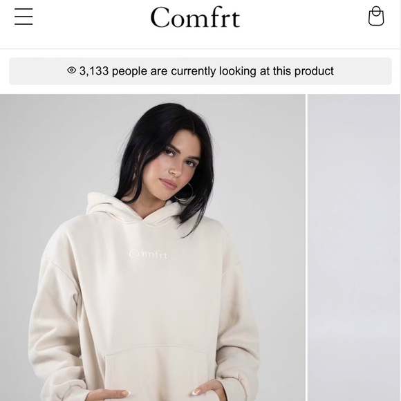 Comfrt ‘Signature Fit Hoodie’ in Bone Size L - Picture 5 of 14